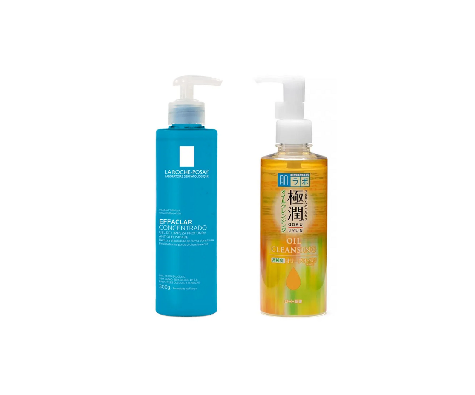 Limpeza facial para pele negra — La Roche-Posay Effaclar e Hada Labo Gokujyun Oil Cleansing
